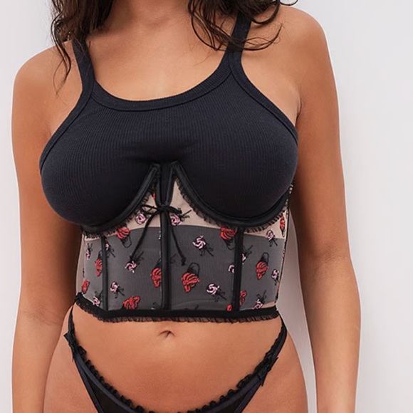 For Love & Lemons Rosie Bow Ice Cream Corset Top - Picture 2 of 7